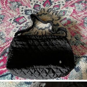 Free People black quilted duffel bag